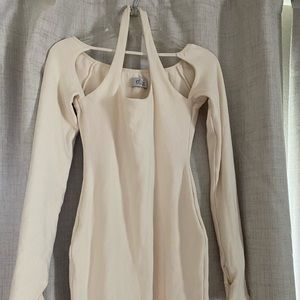 Oh polly long sleeve ribbed knit dress